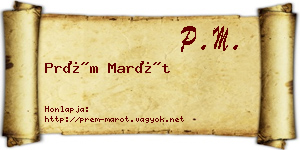 Prém Marót névjegykártya